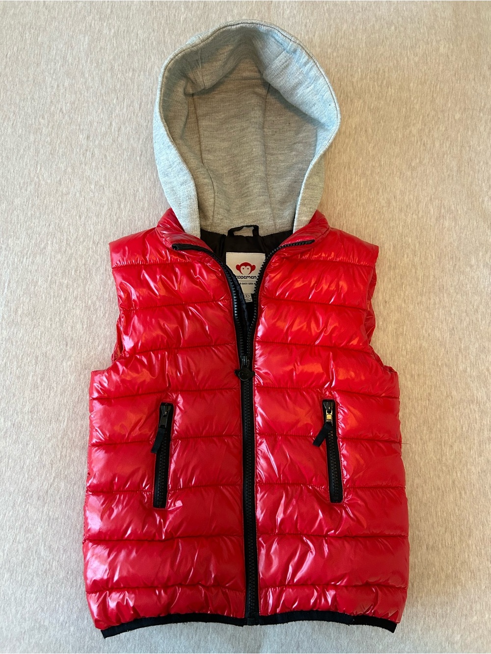 Appaman Apex Puffer Vest Size 6 Red Hooded Designer